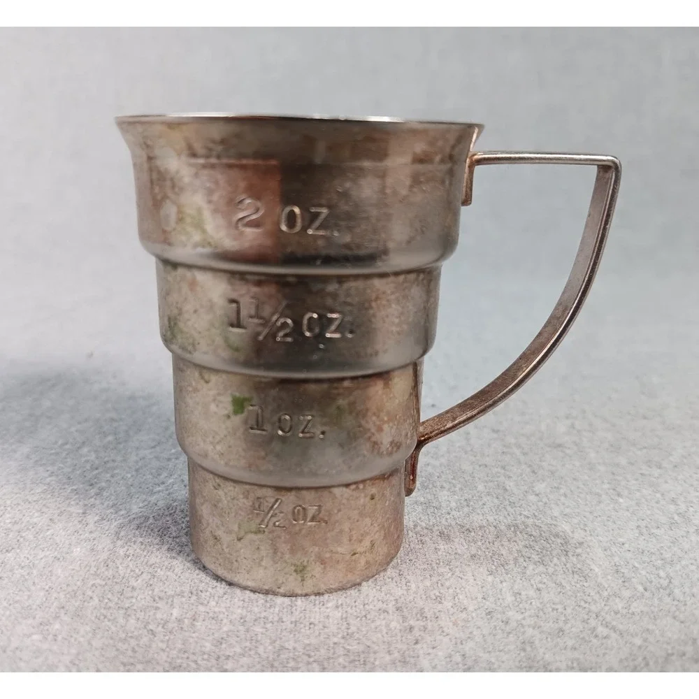 Vintage NAPIER Silver Plated Stepped Jigger - Bar Measuring Cup Barware Coctail